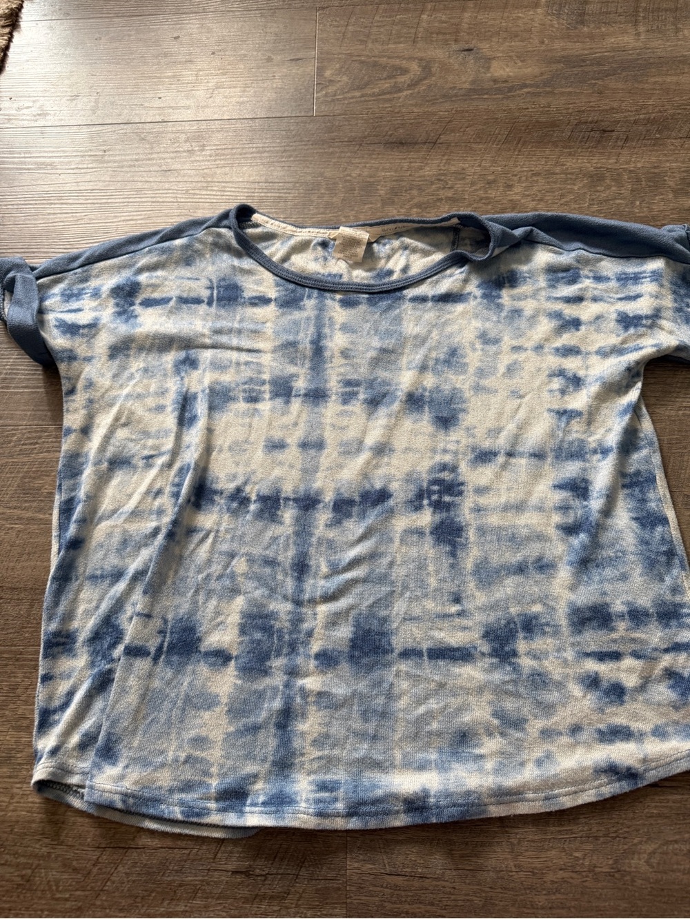 Lucky Brand Blue Tie-Dye Pullover Top